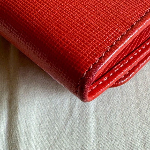 Fendi Roma Flowerland Continental Red Leather Wallet EUC - Picture 12 of 12